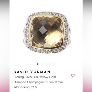 David Yurman Albion Citrine ring 14mm